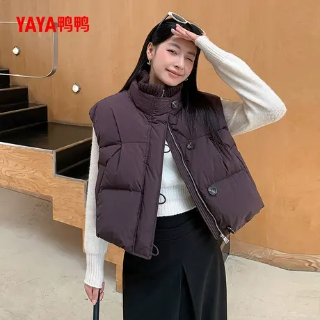 鸭鸭羽绒马甲女2025秋冬新款立领短款宽松小个子显瘦韩版外穿马夹商品大图