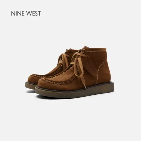 Nine West/玖熙高帮袋鼠鞋女2025秋季新款复古休闲鞋时尚百搭短靴商品大图