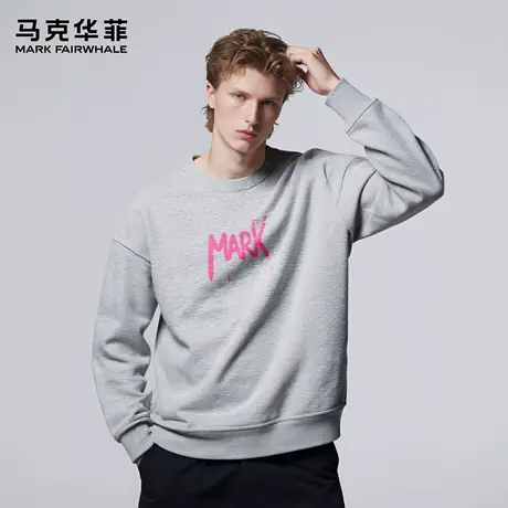 马克华菲 deer 美式粉色字母印花卫衣秋季新款潮流宽松外套男女款图片