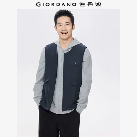 佐丹奴背心外套男装秋冬新款加绒工装多口袋圆领马甲夹克13075856商品大图