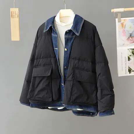 休闲羽绒服外套女2023冬季新款韩版加厚面包服潮ins宽松羽绒棉袄图片