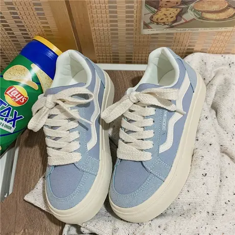 Betoo 帆布鞋女ulzzang百搭2023新款厚底小白鞋子女ins潮板鞋商品大图