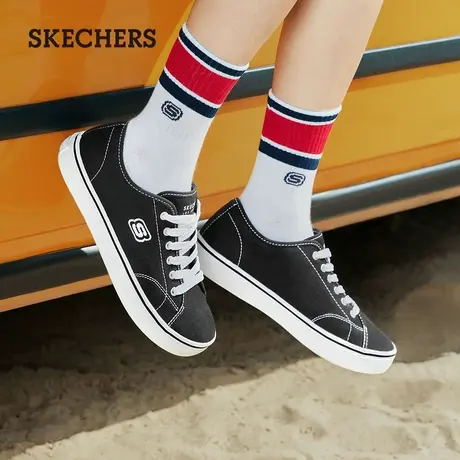 Skechers斯凯奇女鞋轻质春夏百搭小白鞋时尚百搭休闲鞋低帮帆布鞋图片