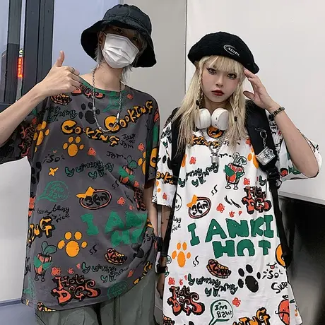 2023年春夏季新款设计感小众半袖上衣服情侣女装宽松ins潮短袖t恤图片