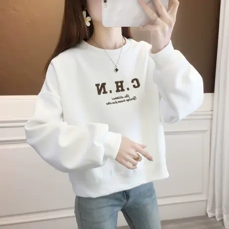 圆领卫衣女装春款2023年新款小个子爆款时尚洋气减龄百搭内衣女服商品大图