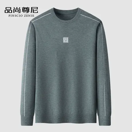 男士毛衣2023年新款长袖针织衫简约内搭圆领套头宽松打底衫秋冬款商品大图
