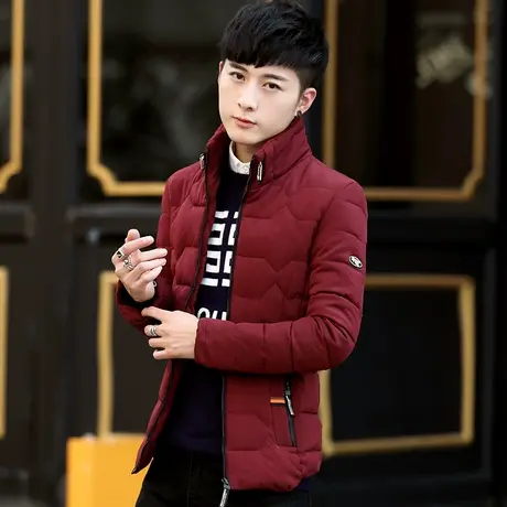棉衣男冬季韩版修身加厚外套立领短款棉服青年学生帅气棉袄男冬装图片