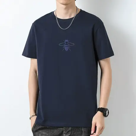 重磅纯棉短袖t恤男2023新款夏季液氨长绒棉宽松潮流全棉体恤半袖商品大图