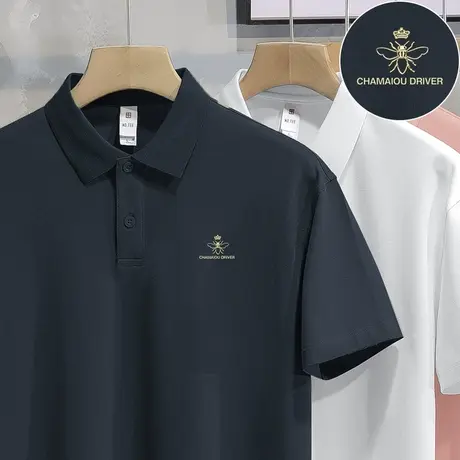 珠地棉polo衫翻领短袖t恤男保罗冰丝凉感夏季半袖有领上衣服体恤图片