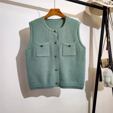 小香风针织马甲开衫女秋冬新款韩版洋气减龄无袖毛衣背心马夹外套商品大图