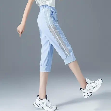 七分裤女夏薄款冰丝运动裤休闲女裤夏季萝卜哈伦裤2023新款八分裤商品大图