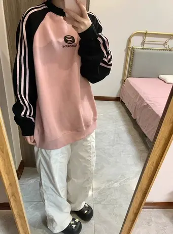 美式复古hiphop潮牌卫衣女春秋薄款oversize慵懒风设计感小众上衣图片