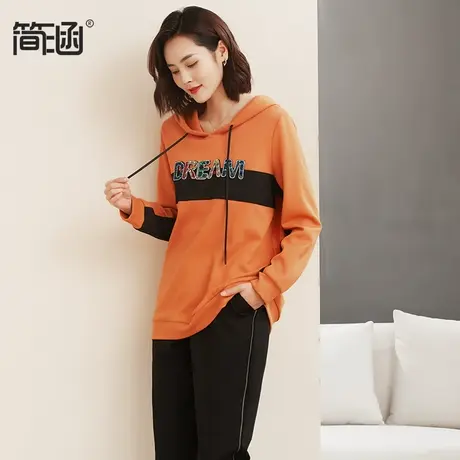 简涵大码女装新款连帽卫衣显瘦遮肚遮跨高端轻奢贵夫人胖mm春装图片