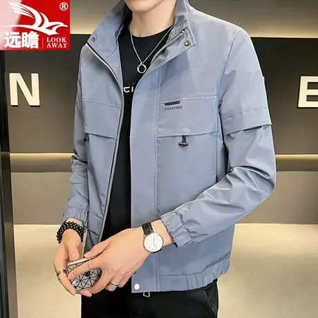 外套男士春秋季2023新款立领夹克男宽松潮牌痞帅秋装休闲上衣男款商品大图