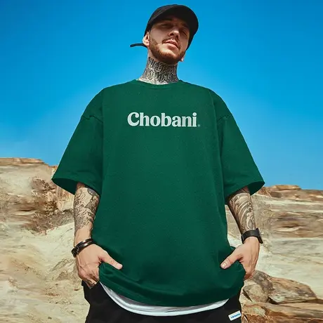 加肥加大字母短袖男街头潮流小众百搭纯棉橄榄绿重磅t恤大码半袖商品大图