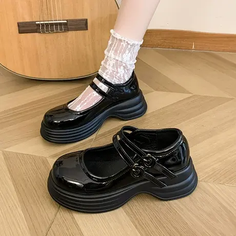 玛丽珍女鞋2023新款秋英伦风小皮鞋法式厚底春秋单鞋女复古乐福鞋商品大图