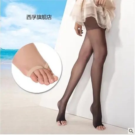 薄款丝袜夹脚趾头连裤袜春夏鱼嘴丝袜露趾长筒袜女漏指袜子图片