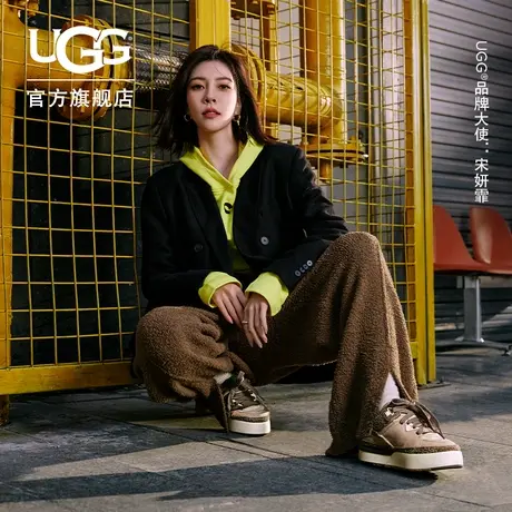 UGG春季男女同款舒适时尚厚底圆头系带运动鞋休闲鞋 1152719图片
