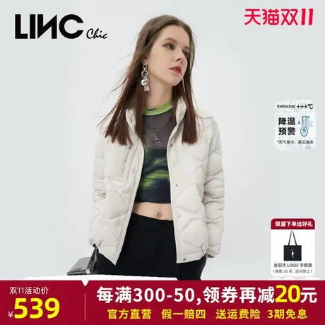 商场同款LINC金羽杰羽绒服女款2023年新款轻薄短款外套女反季断码商品大图