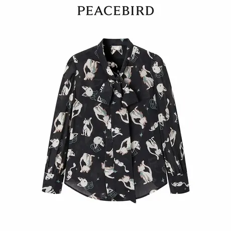 【清仓】太平鸟女装夏季新款纹样衬衫A1CAD3302商品大图