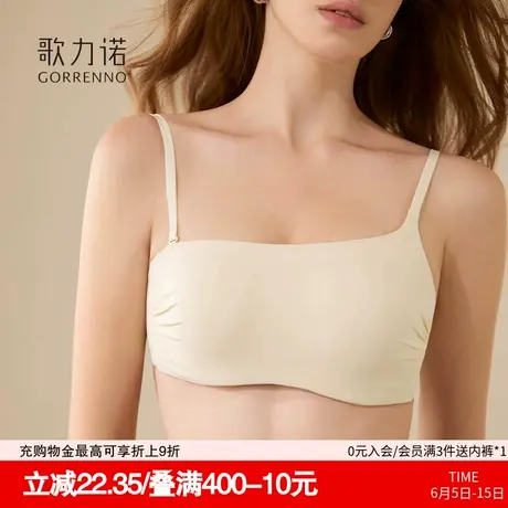 小胸聚拢内衣女可拆卸肩带抹胸防走光无痕美背软钢圈文胸套装商品大图