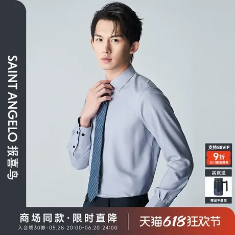 【商场同款】报喜鸟2025春季新款男士商务正装长袖衬衫打底衬衣男图片
