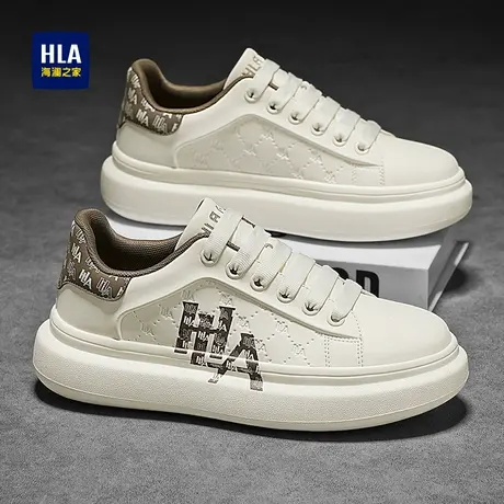 HLA/海澜之家男鞋新款夏季时尚潮流增高板鞋百搭厚底耐磨休闲鞋商品大图