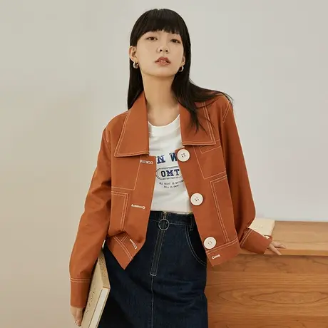 omont蛋挞家 复古牛仔外套女春秋季新款宽松百搭显瘦休闲夹克上衣图片