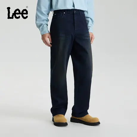 【张凌赫代言】Lee25秋冬新品EasyRider761宽松阔腿深蓝男牛仔裤图片