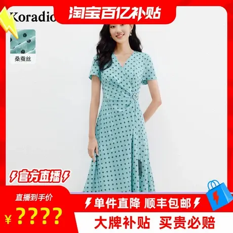 【百补穿搭馆】蒂尔女装夏季通勤百搭v领法式短袖连衣裙商品大图