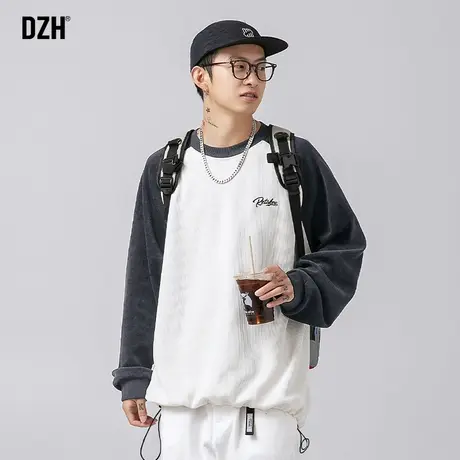 男士美式oversize卫衣外套男秋季潮牌长袖插肩袖上衣宽松打底内搭商品大图