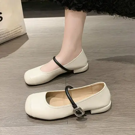 平底鞋女2023年春秋季新款洋气仙女通勤温柔单鞋超软浅口玛丽珍鞋商品大图