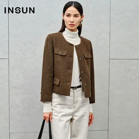 INSUN恩裳线上专选冬季圈圈羊毛小香风外套商品大图