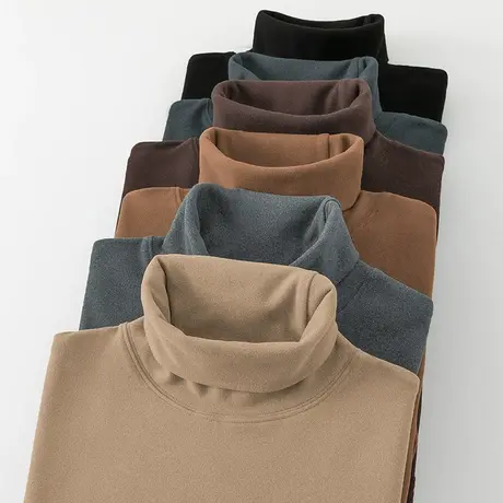 300g重磅双面德绒打底衫高领长袖t恤男秋冬保暖小衫内搭纯色秋衣图片