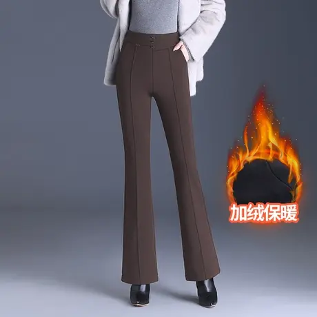 加绒保暖微喇裤韩版显瘦长裤高腰时尚休闲裤女秋冬季裤子2023新款商品大图