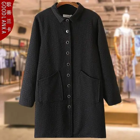 漂亮时尚外套妈妈春秋新款洋气中年女士加肥加大码女装中长款风衣图片