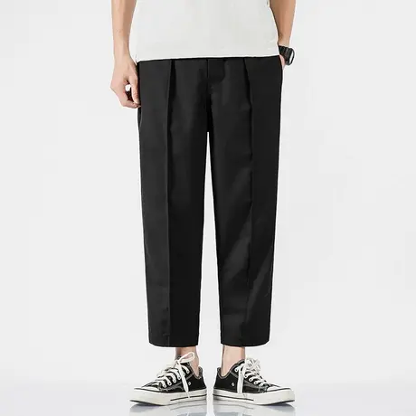 奕飏简约显瘦小脚九分裤西裤男抗皱休闲裤2020新款夏季锥形裤子男商品大图