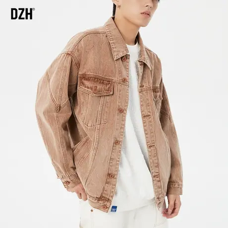 男士秋季痞帅牛仔外套男潮牌2023年新款美式飞行员夹克宽松牛仔衣商品大图