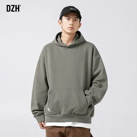 青少年纯色连帽卫衣男春秋季重磅2023新款长袖打底衫帽衫休闲外套商品大图