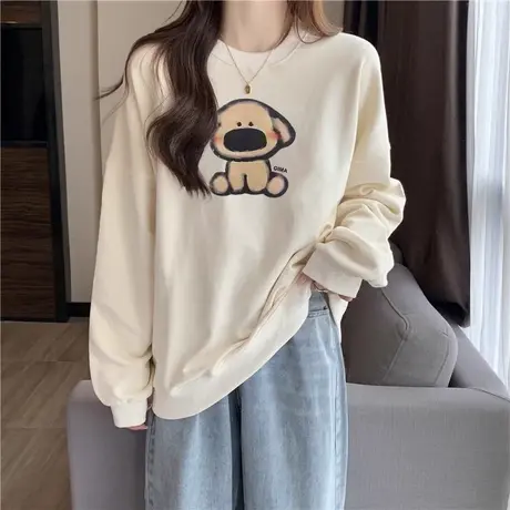 ins超火无帽卫衣女早春秋冬季2024新款宽松情侣装上衣慵懒风外套商品大图