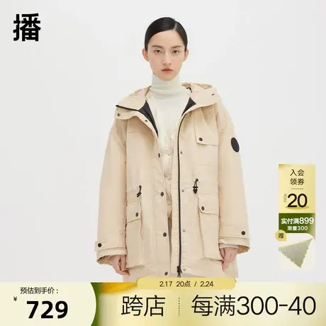 播工装羽绒服女2023秋冬新款宽松短款加厚保暖连帽外套DDQ4RD5737商品大图