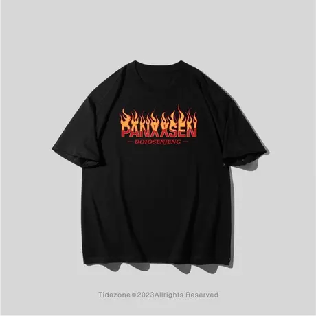 Ohlyah美式简约字母印花半袖男纯棉落肩休闲百搭短袖T恤夏季新款图片