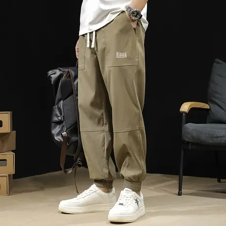 潮牌休闲裤男春夏2024新款机能春季男款裤子薄款束脚男裤宽松大码商品大图
