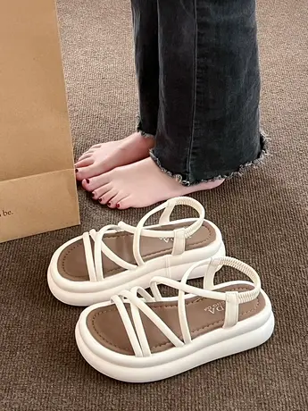 厚底凉鞋女款夏季2024新款罗马沙滩鞋外穿女士时装法式配裙子鞋子商品大图