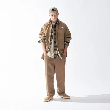 Aape旗舰店男装秋冬字母刺绣猿颜徽章毛面休闲长裤6910XXJ商品大图