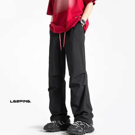 美式hiphop冰丝速干降落伞兵裤子男夏薄款尼龙潮牌直筒工装冲锋裤商品大图