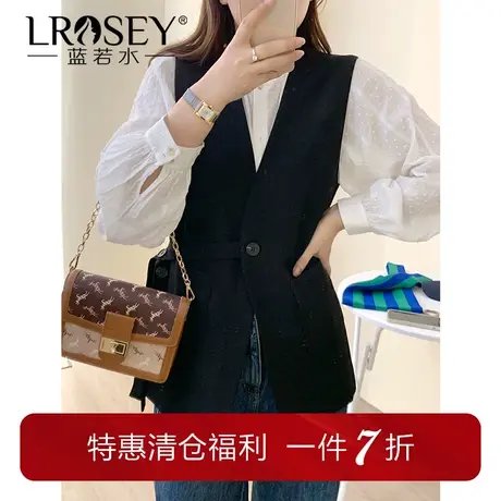 蓝若水大码女装时尚气质设计感叠穿马甲胖MM春季显瘦炸街减龄上衣商品大图