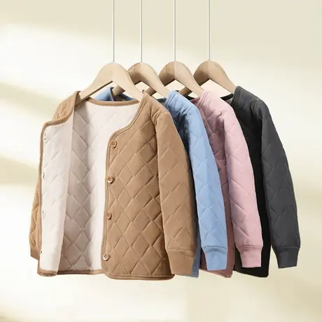 【校服神器】儿童蚕丝加绒加厚女童保暖上衣秋冬男童棉袄冬装棉服图片