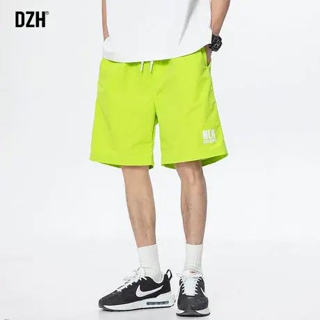 男士冰感荧光绿短裤男宽松运动裤户外速干裤男款5分裤2023年新款商品大图