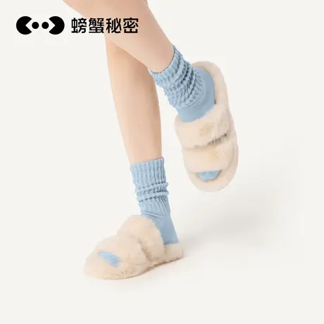 【2件5折】螃蟹秘密袜子女非纯棉堆堆袜小腿袜中筒袜配小皮鞋2025商品大图